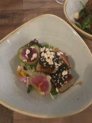 Nice tofu entree at Kondalilla Eco Resort in Flaxton