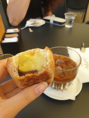 Vegan pasticciotto + caffè ghiacciato con latte di mandorla at Caffè Alvino in Lecce