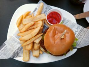 Burger at 740 Social in Marietta