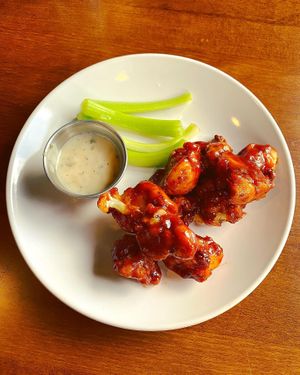BBQ Cauliflower Wings with Vegan Ranch at 740 Social in Marietta