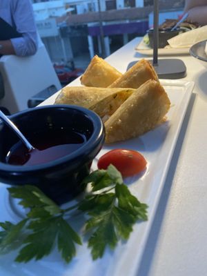 Vegan spring rolls   at Imperial Chinese in Paphos