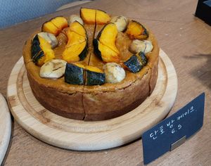 Sweet pumpkin chestnut cake at Thanks Vegan in Gyeonggi-do