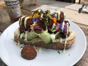 Falafel with veggies at Camping Noorderloo in Groningen