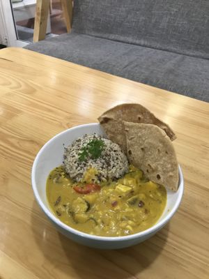 Thai yellow curry with rice and tofu   at KURUMI in Da Nang