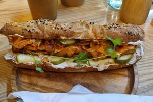 Smoky tofu and Caramelized onion banh mi #Veganuary at KURUMI in Da Nang