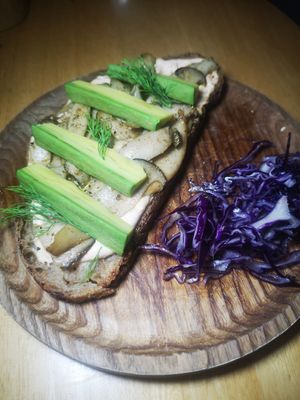 Mushroom avocado toast at KURUMI in Da Nang