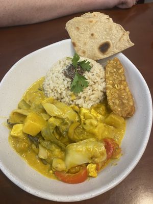Yellow curry with added tempeh   at KURUMI in Da Nang