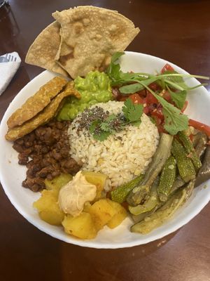Burrito bowl with added tempeh   at KURUMI in Da Nang