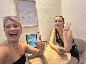 Two very happy and full customers!   at KURUMI in Da Nang