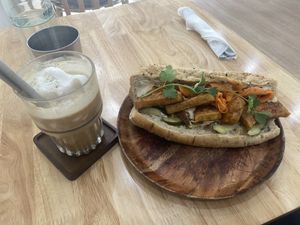 Tofu bah mi and coconut coffee  at KURUMI in Da Nang