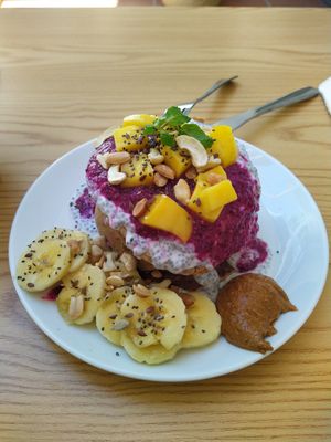 Pretty nice vegan pancakes with lots of toppings. It'd be great if the pancakes can be more crispy. at KURUMI in Da Nang