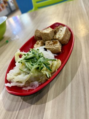 Taiwanese stinky tofu  at Taiwan Xiao Xiao in Bangkok