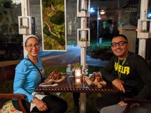 Private seating in the Garden Room. at Jonny NoBones at the Old Riverhouse Vegan Village in Fort Lauderdale