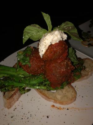 Meatballs with ricotta  at Jonny NoBones at the Old Riverhouse Vegan Village in Fort Lauderdale
