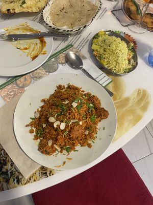 Biryani and rice   at Curry and Spices in Tenerife