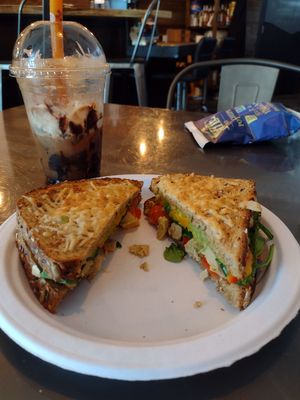 Bomb Parmesan Crusted Chicken Sandwich at Buddha's Brew in Mesa