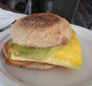Breakfast sandwich at Buddha's Brew in Mesa