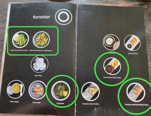 Vegan entrées at Hofu in Koege