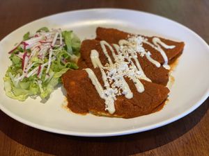 Enchiladas  at BaoVegan in Cancun