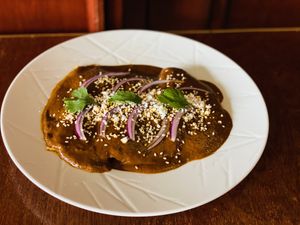 Enmoladas  at BaoVegan in Cancun