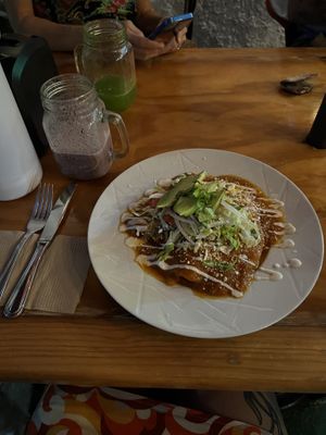 Enomotadas and Berry Smoothie, so yummy!!  at BaoVegan in Cancun
