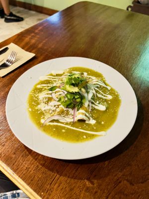 Enchiladas verdes  at BaoVegan in Cancun