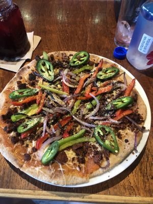 Mexican pizza  at BaoVegan in Cancun