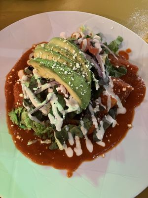Enchiladas  at BaoVegan in Cancun