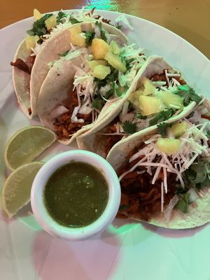 Tacos Pastor  at BaoVegan in Cancun