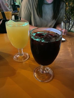 Agua mango $45mxn y agua de Jamaica $45mxn  at BaoVegan in Cancun