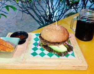 Bao beyond burger 🍔  at BaoVegan in Cancun