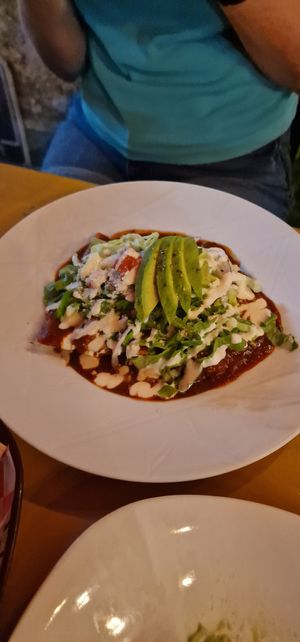 Enchiladas with Red sauce at BaoVegan in Cancun