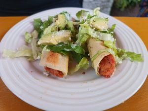 Tacos dorados at BaoVegan in Cancun
