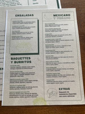 Menú  at BaoVegan in Cancun