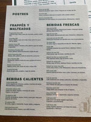 Menu  at BaoVegan in Cancun