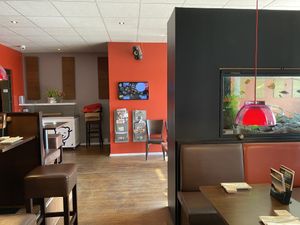 Inside at Lucky Sushi in Koege