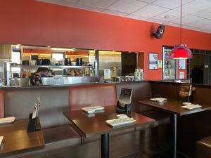 Inside at Lucky Sushi in Koege