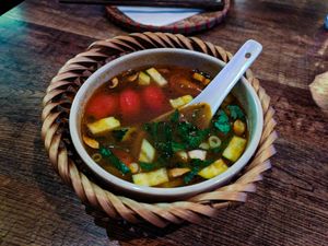 Canh Chua soup at Comcha Vegan at Comcha Vegan in Berlin