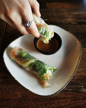 Fresh taste with a nice touch of peanutbutter from the sauce at Comcha Vegan in Berlin