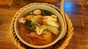 Wantan soup at Comcha Vegan in Berlin