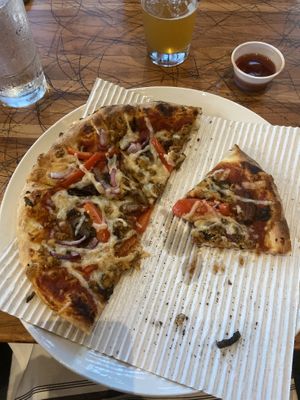They vegan supreme pizza  at New Holland Brewing in Grand Rapids