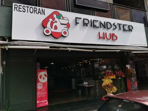 The front view with the sign board at Friendster Hub in Petaling Jaya