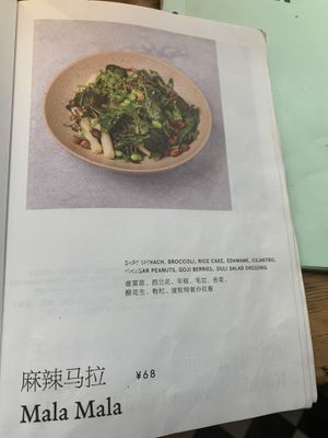 Menu at Duli in Shanghai