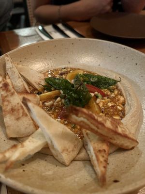 One of their signature items:  mapo tofu hummus   at Duli in Shanghai