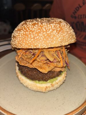 Vegan burger  at Duli in Shanghai