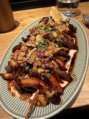 Xinjiang tree oyster mushroom kebab  at Duli in Shanghai