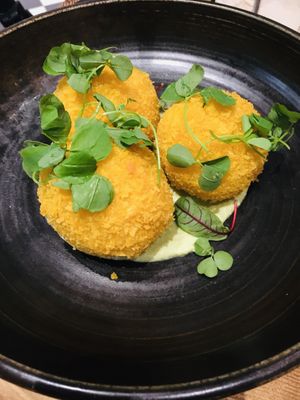 Eggplant potatoes croquettes  at Duli in Shanghai