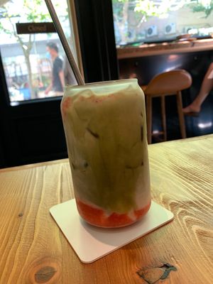 Strawberry Matcha Latte ¥48 at Duli in Shanghai