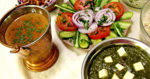 Dal Tadka & Palak Paneer at Punjabi Dhaba in Muscat