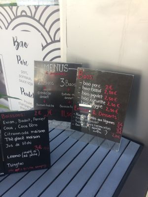 Menu at Baotime in Lyon